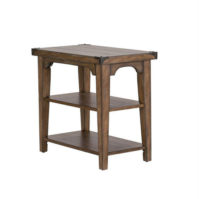 Liberty Aspen Skies Chair Side Table in Weathered Brown