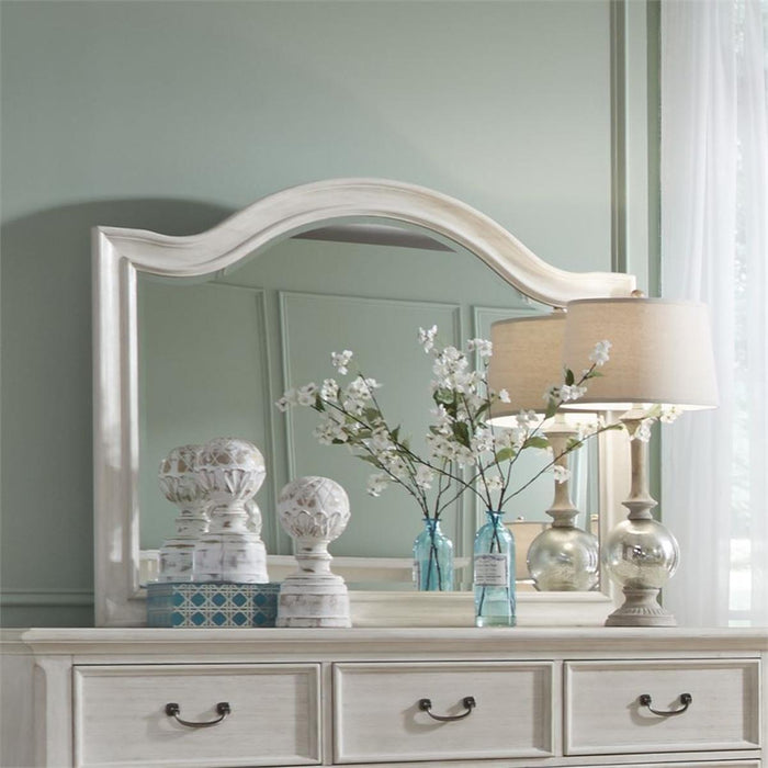 Liberty Furniture Bayside Arched Mirror in Antique White