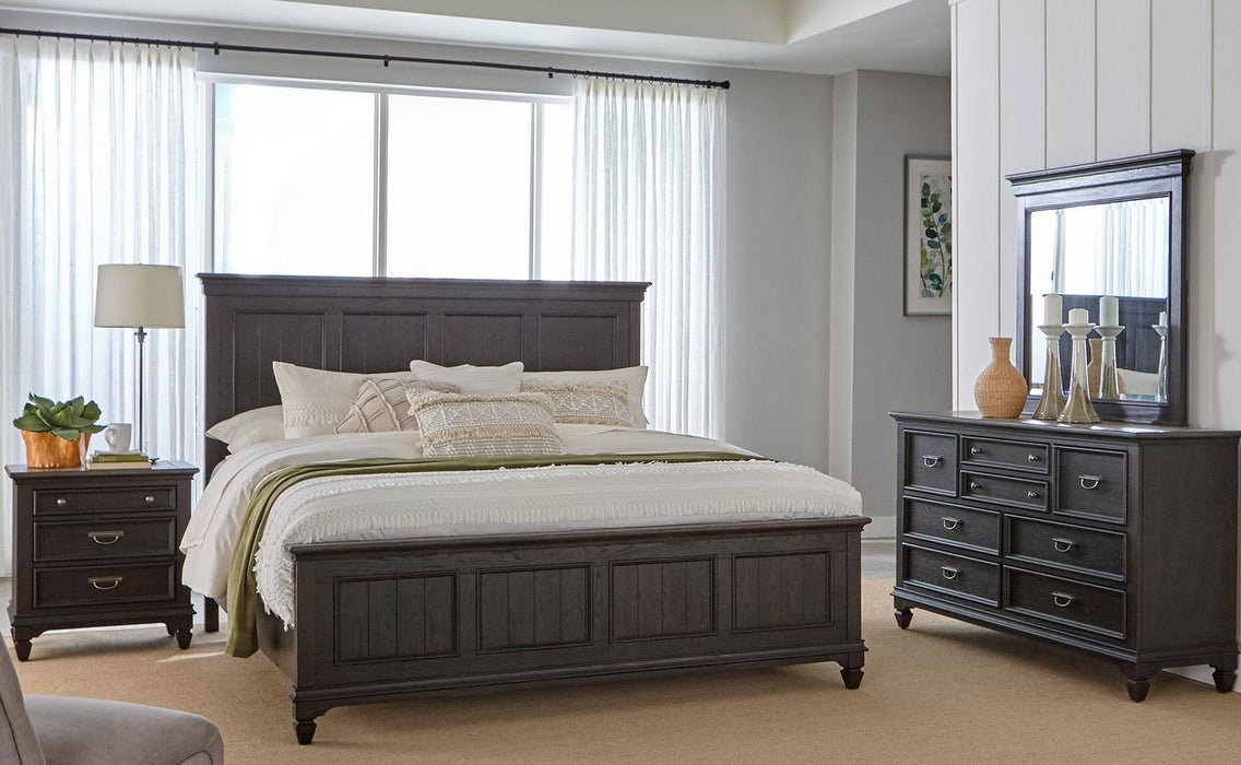 Liberty Furniture Allyson Park Queen Panel Bed in Wirebrushed Black Forest