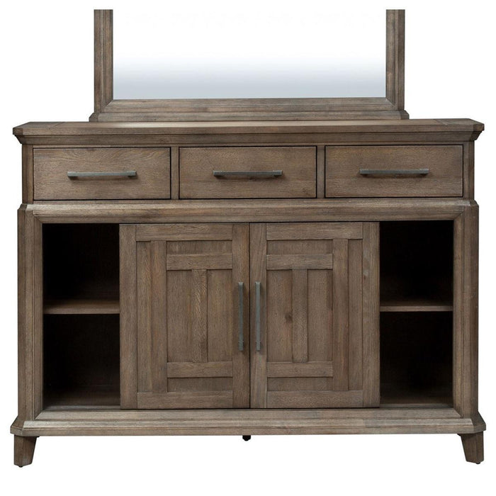 Liberty Furniture Artisan Prairie Drawer Chesser in Wirebrushed aged oak with gray dusty wax