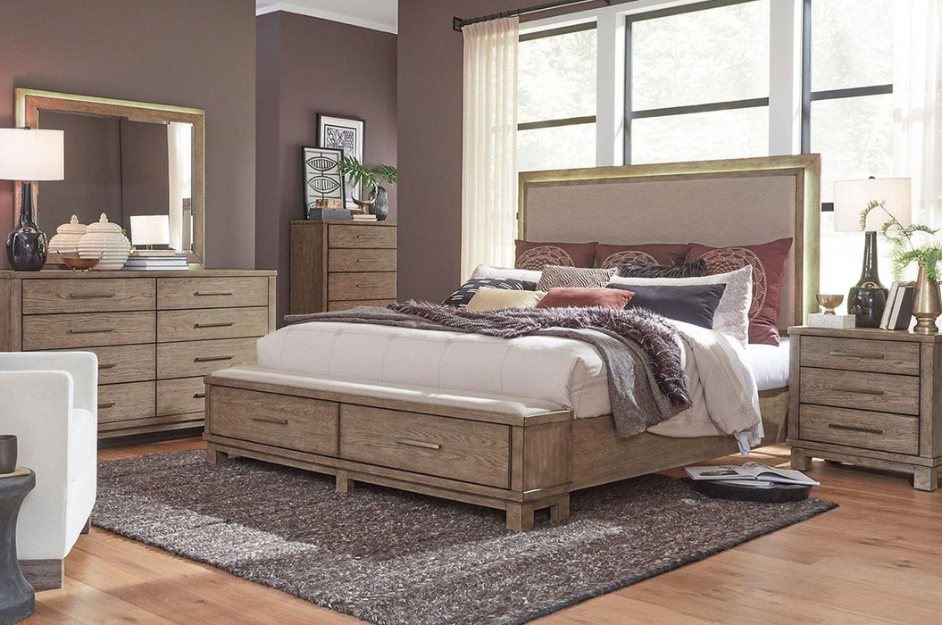 Liberty Furniture Canyon Road Queen Storage Bed in Burnished Beige