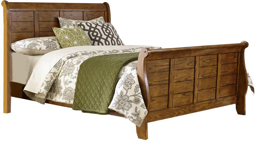 Liberty Furniture Grandpa's Cabin King Sleigh Bed in Age Oak