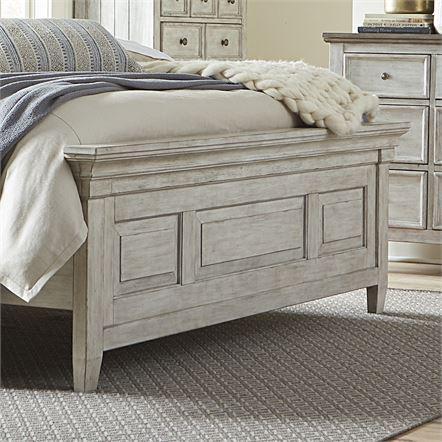 Liberty Furniture Heartland King Panel Bed in Antique White