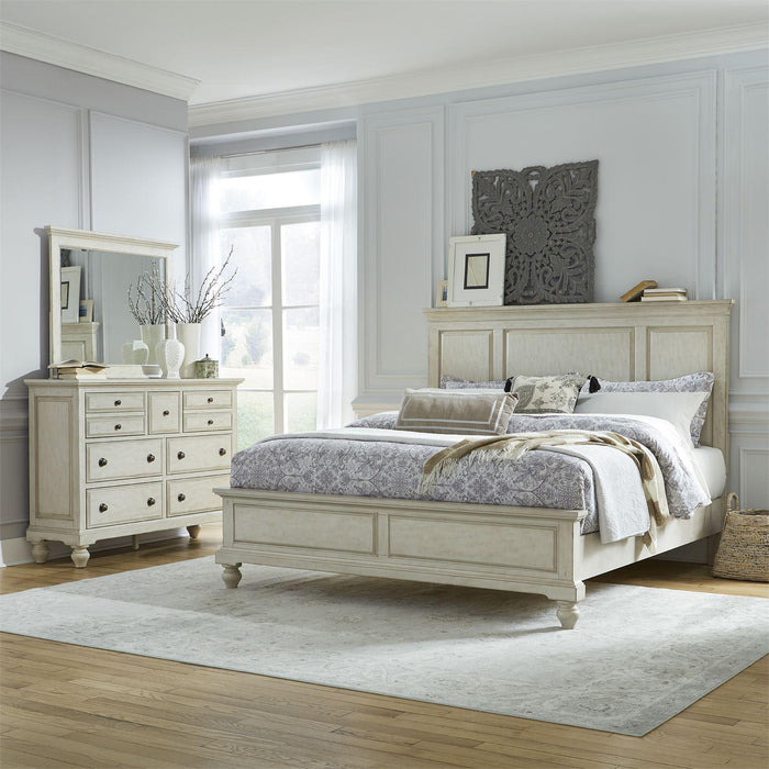 Liberty Furniture High Country King Panel Bed in Antique White