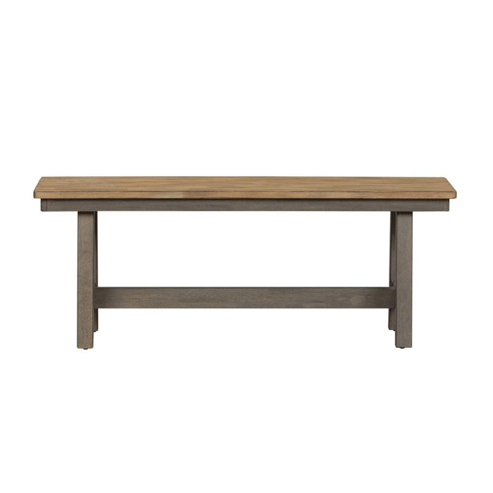 Liberty Furniture Lindsey Farm Backless Bench (RTA) in Gray and Sandstone