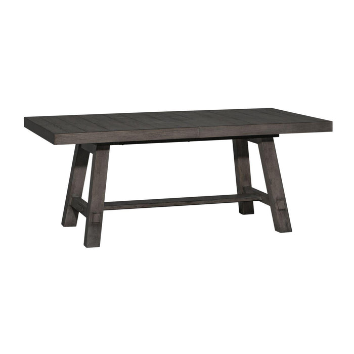 Liberty Furniture Modern Farmhouse Trestle Dining Table in Dusty Charcoal 406-P4860