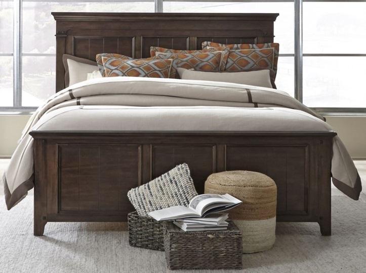 Liberty Furniture Saddlebrook Queen Panel Bed in Tobacco Brown