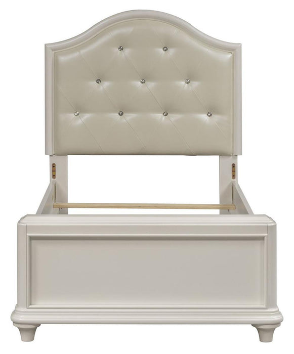 Liberty Furniture Stardust Twin Panel Bed in Iridescent White