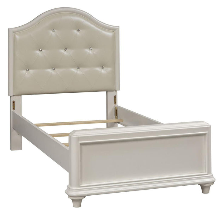 Liberty Furniture Stardust Full Panel Bed in Iridescent White