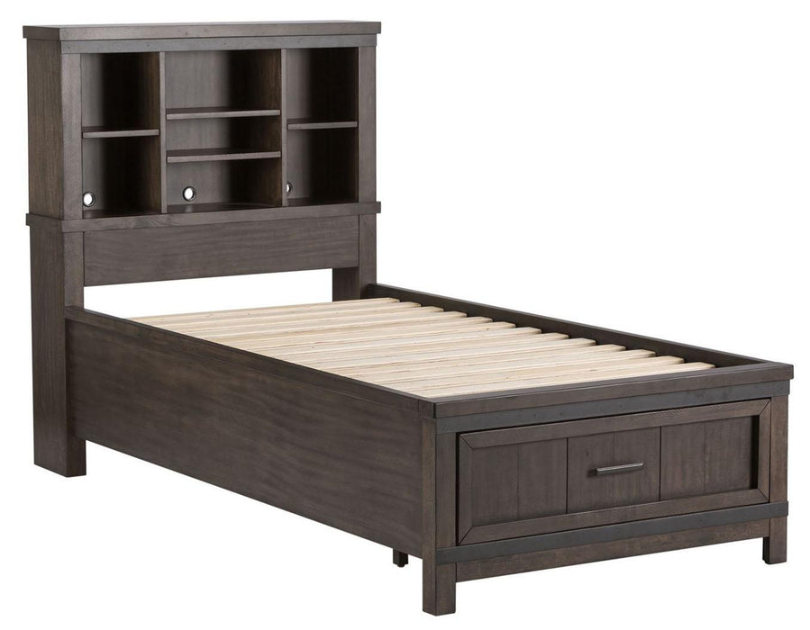 Liberty Furniture Thornwood Hills Full Bookcase Bed in Rock Beaten Gray