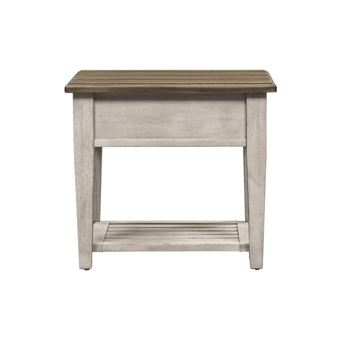 Liberty Heartland Drawer End Table in Antique White