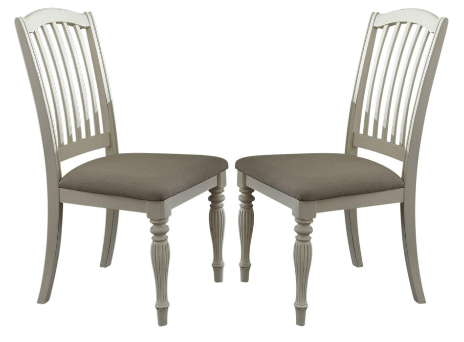 Liberty Furniture Cumberland Creek Slat Back Side Chair in Nutmeg/White (Set of 2)