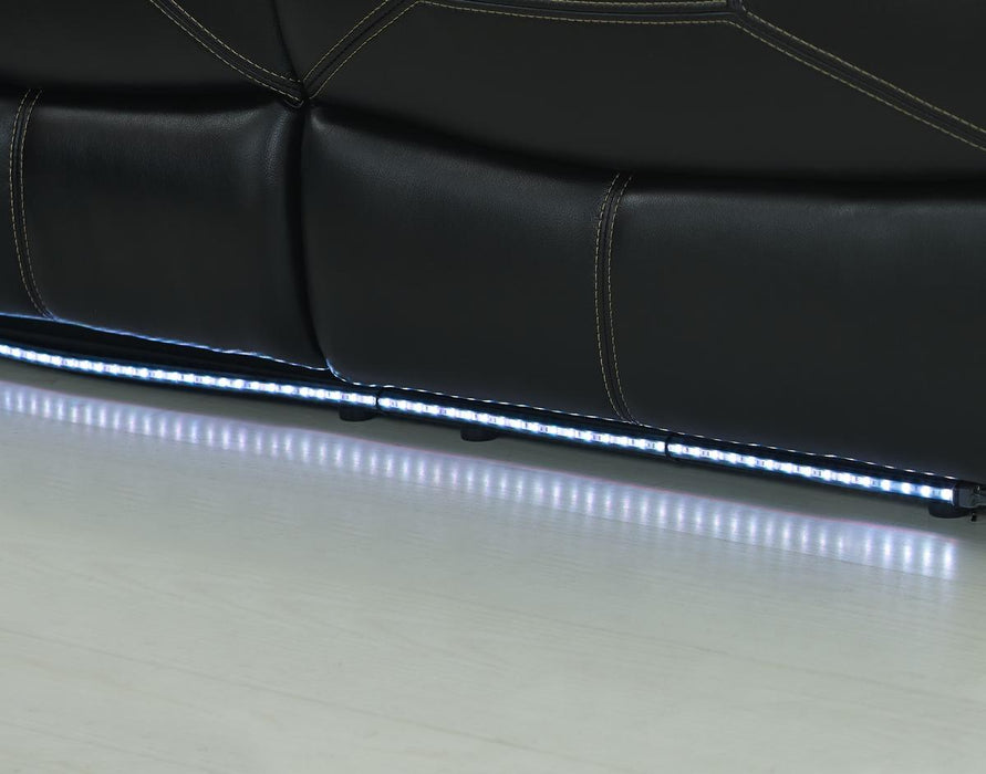 New Classic Flynn Power Sofa (Lights) in Premier Black