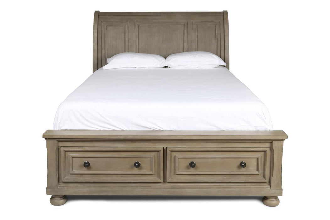 New Classic Furniture Allegra Queen Storage Bed in Pewter