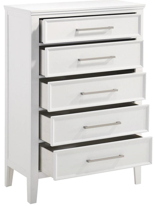 New Classic Furniture Andover 5 Drawer  Chest  in White