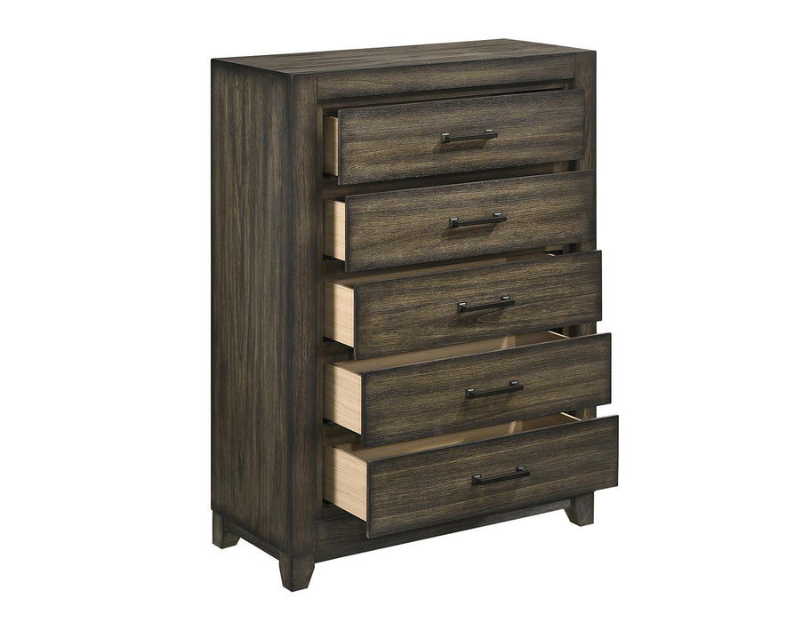 New Classic Furniture Ashland 5 Drawer Chest in Rustic Brown