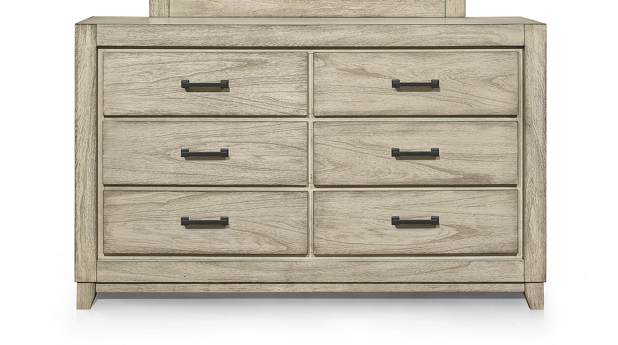 New Classic Furniture Ashland 6 Drawer Dresser in Rustic White