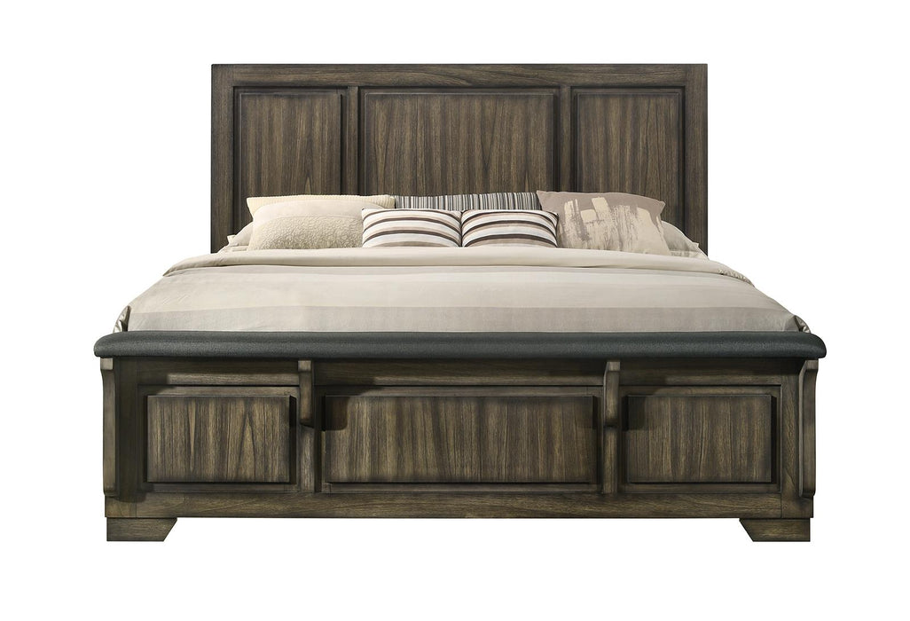 New Classic Furniture Ashland King Panel Bed in Rustic Brown