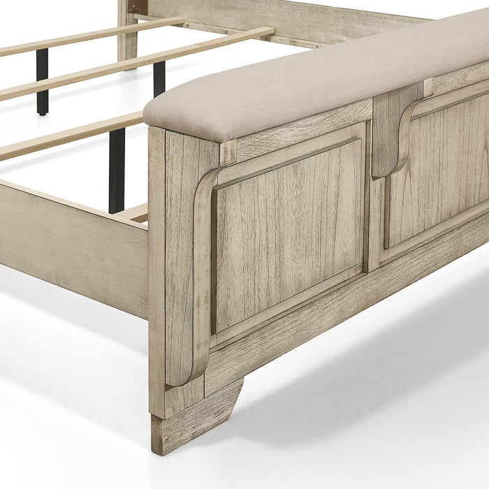 New Classic Furniture Ashland California King Panel Bed in Rustic White