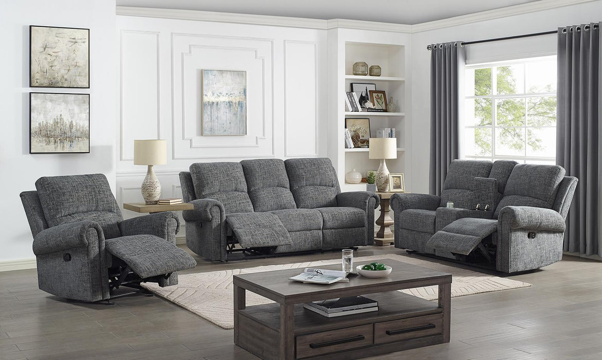 New Classic Furniture Connor Sofa with Dual Recliner in Gray