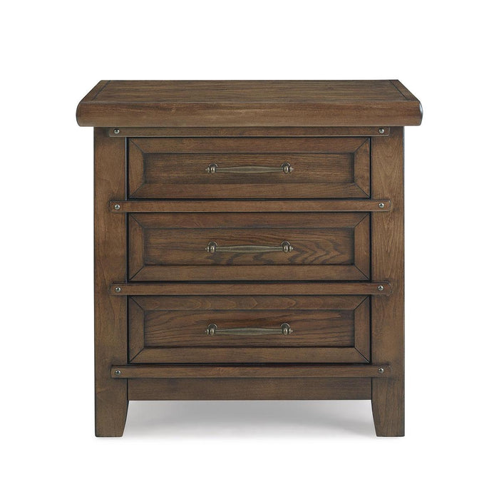 New Classic Furniture Fairfax 3 Drawer Nightstand in Medium Oak