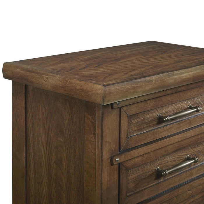 New Classic Furniture Fairfax 3 Drawer Nightstand in Medium Oak