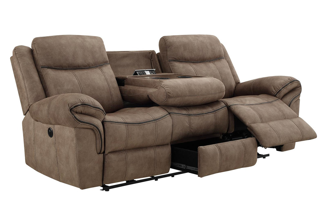 New Classic Furniture Harley Sofa with Power Footrest in Light Brown