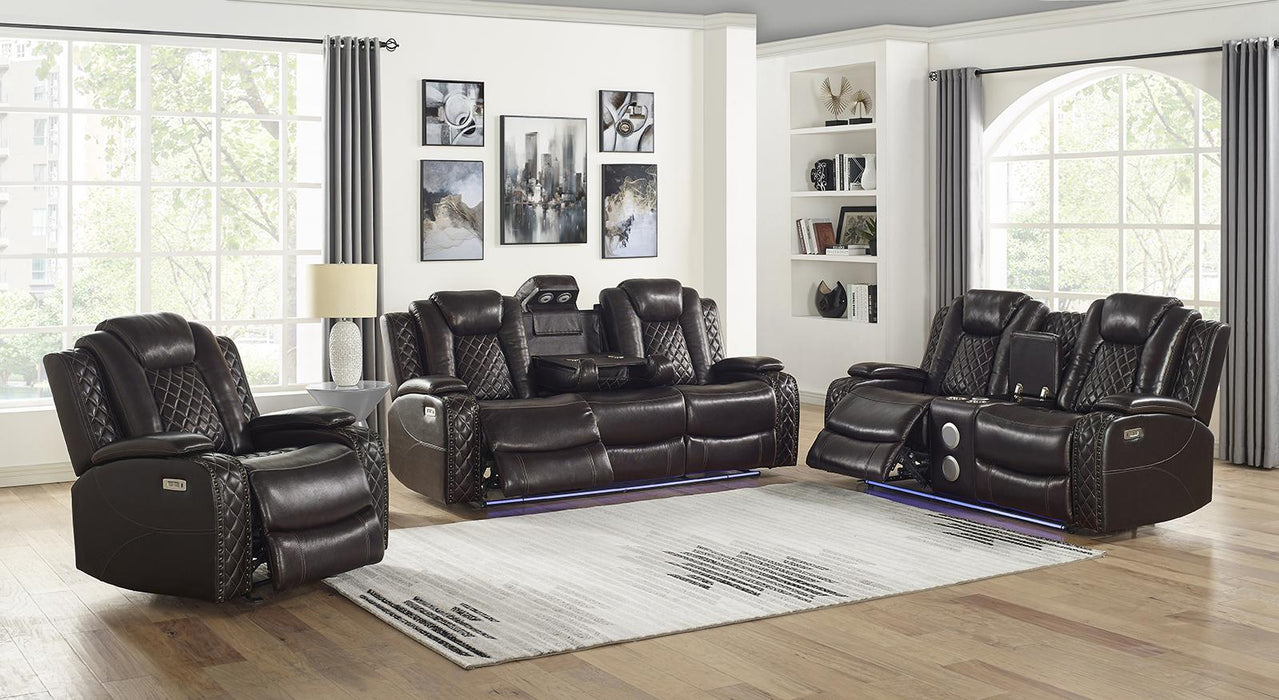 New Classic Furniture Joshua Glider Recliner in Dark Brown