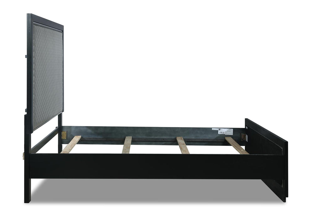 New Classic Furniture Luxor Queen Panel Bed in Black/Silver