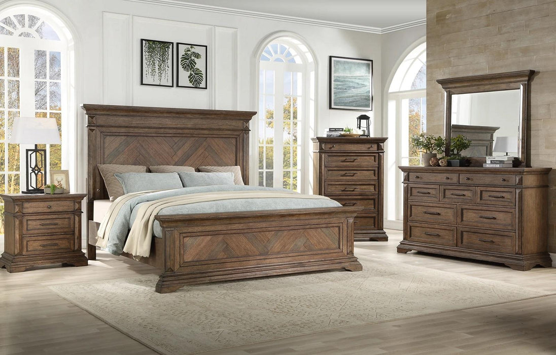 New Classic Furniture Mar Vista California King Bed in Brushed Walnut