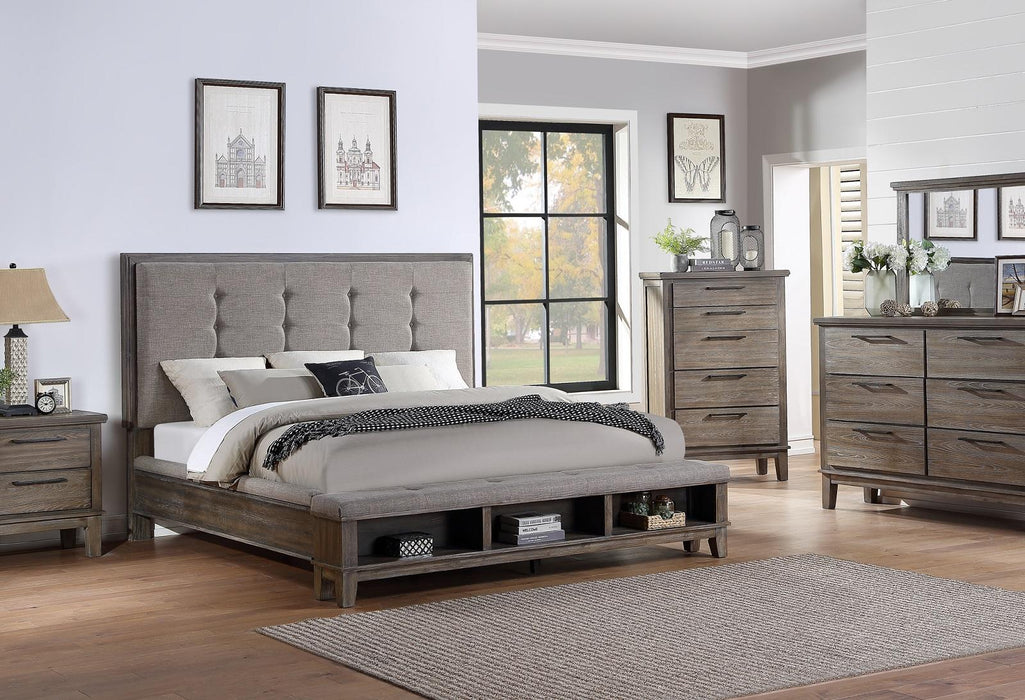 New Classic Furniture Cagney Queen Bed in Vintage Gray