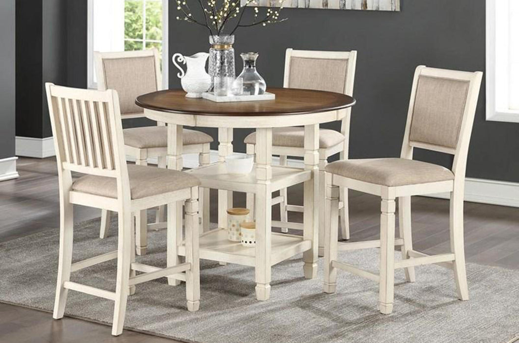New Classic Furniture Prairie Point Counter Height Chair in White (Set of 2)