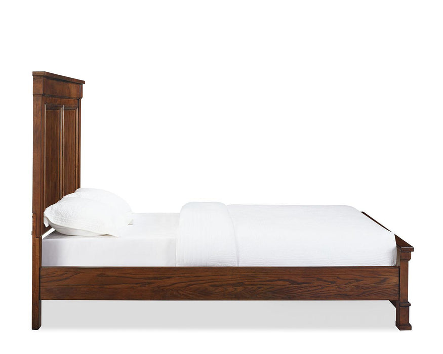 New Classic Furniture Providence Queen Panel Bed in Dark Oak
