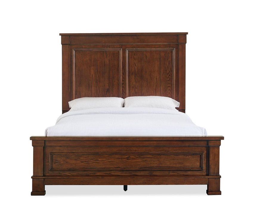 New Classic Furniture Providence King Panel Bed in Dark Oak