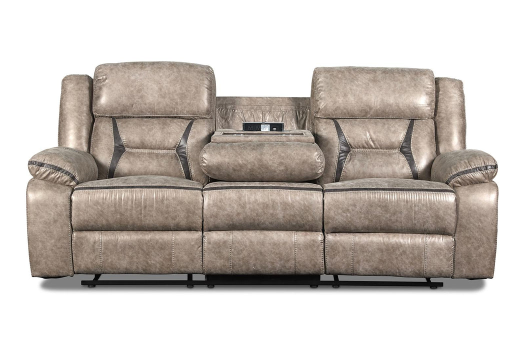 New Classic Furniture Roswell Dual Recliner Sofa in Pewter