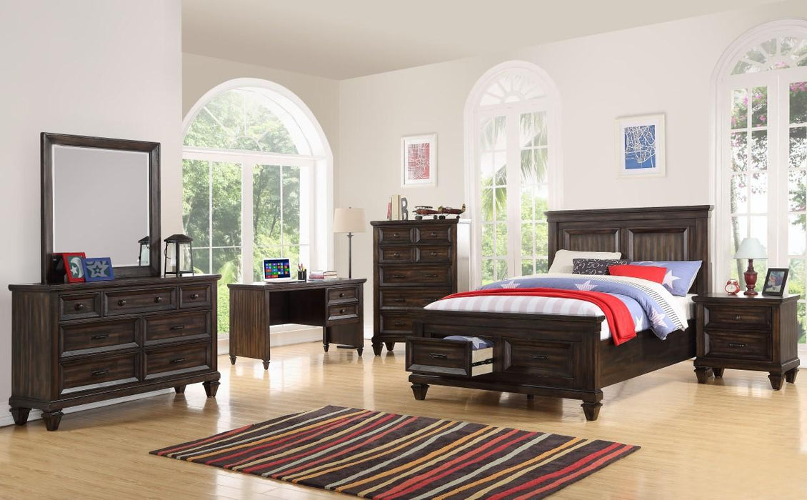 New Classic Furniture Sevilla Youth Full Panel Storage Bed in Walnut