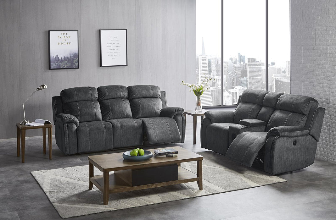 New Classic Furniture Tango Dual Recliner Sofa with Power Footrest in Shadow