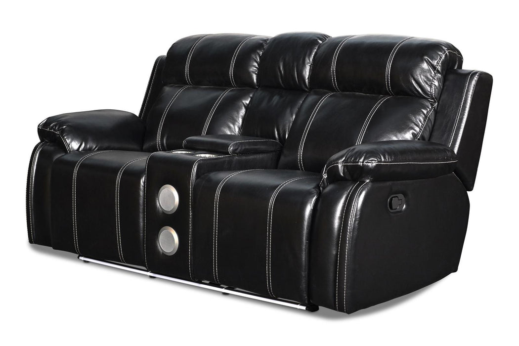 New Classic Fusion Console Loveseat with Power Foot Rest in Ebony