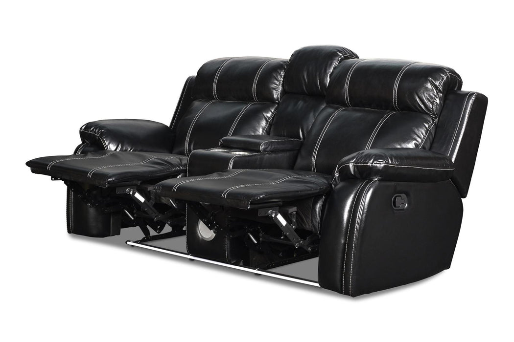 New Classic Fusion Console Loveseat with Power Foot Rest in Ebony