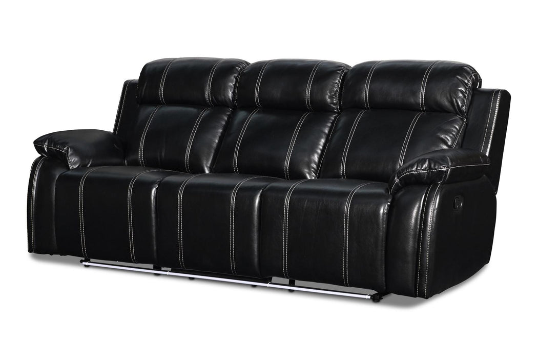 New Classic Fusion Dual Recliner Sofa in Black
