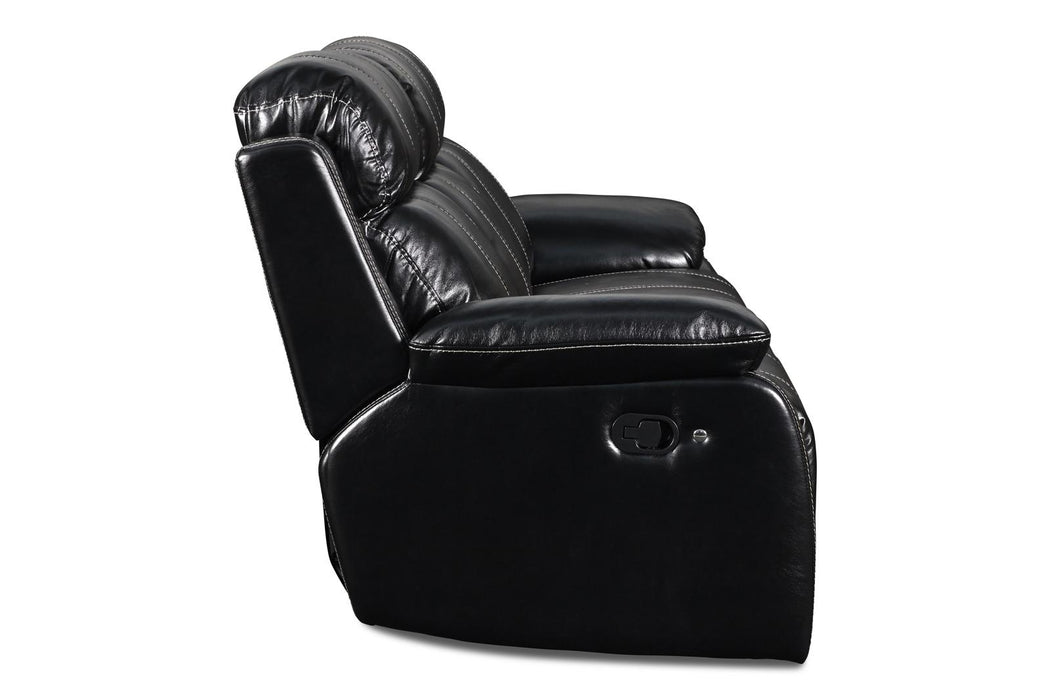 New Classic Fusion Dual Recliner Sofa with Power Foot Rest in Ebony