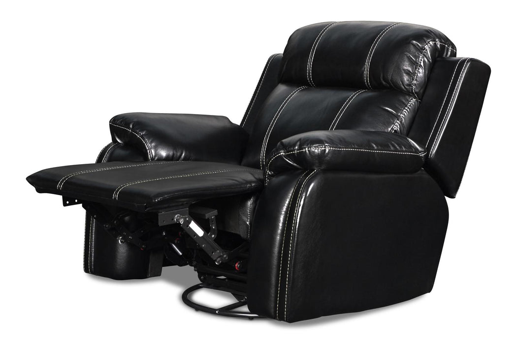 New Classic Fusion Swivel Glider Recliner with Power Foot Rest in Ebony