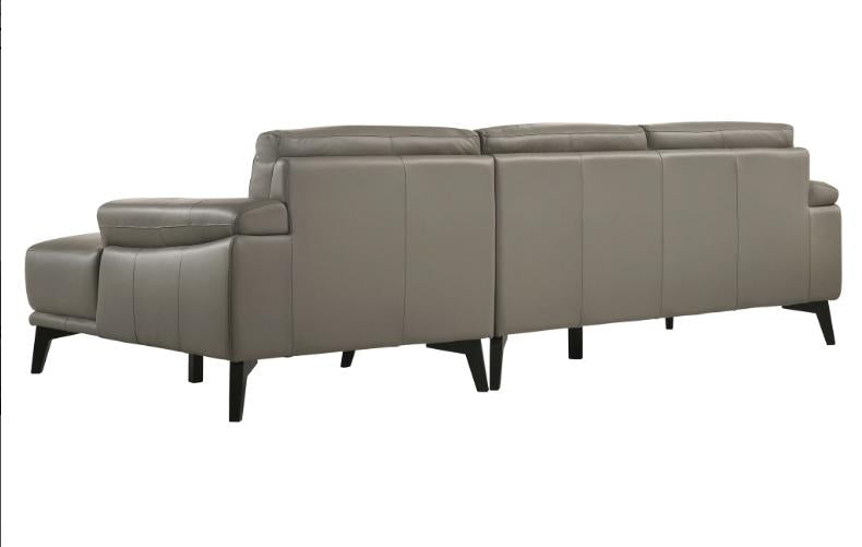 New Classic Lucca Sectional Sofa w/ LAF Loveseat in Slate Gray