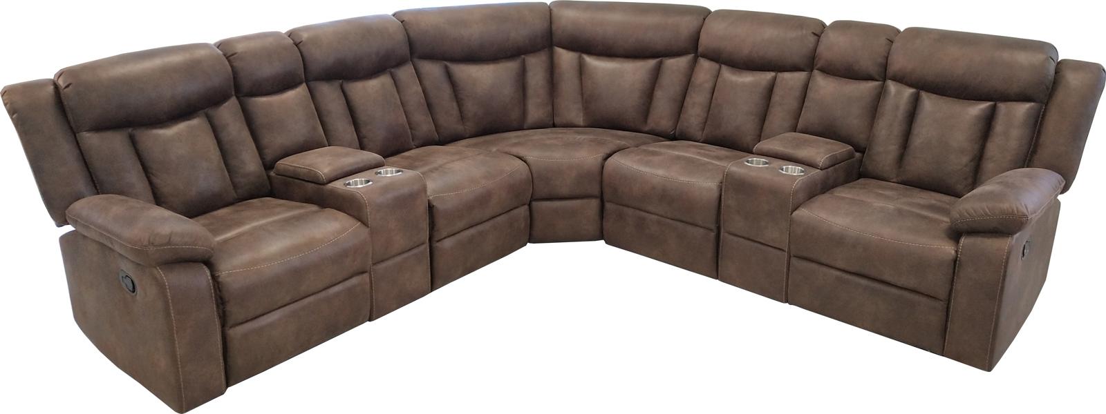 New Classic Stewart Power Sectional Living Room Set in Adobe