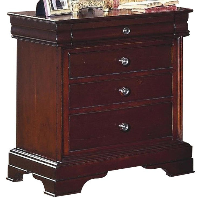 New Classic Versaille 4 Drawer Night Stand in Bordeaux