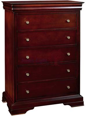 New Classic Versaille 5 Drawer Lift Top Chest in Bordeaux