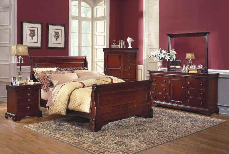 New Classic Versaille 5 Drawer Lift Top Chest in Bordeaux