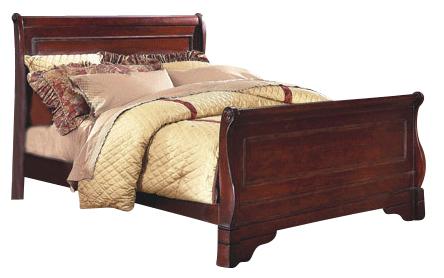 New Classic Versaille Eastern King Sleigh Bed in Bordeaux