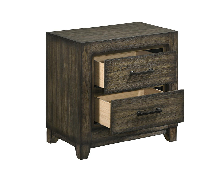 New Classic Furniture Ashland 2 Drawer Nightstand in Rustic Brown