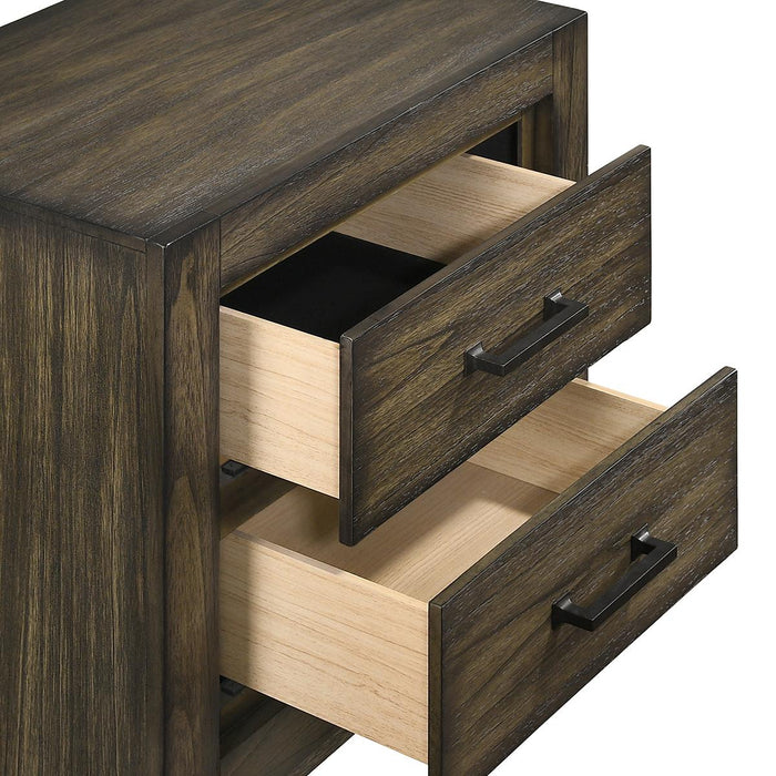 New Classic Furniture Ashland 2 Drawer Nightstand in Rustic Brown